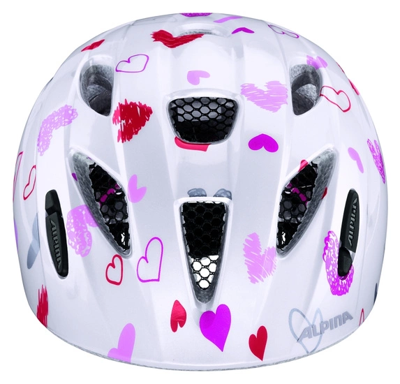 Kask rowerowy dziecięcy Alpina Ximo white hearts