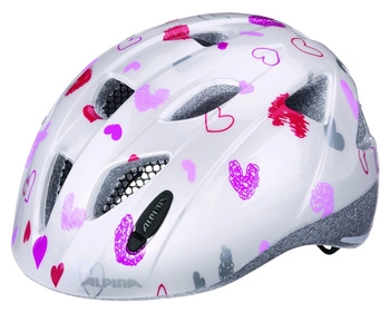Kask rowerowy dziecięcy Alpina Ximo white hearts
