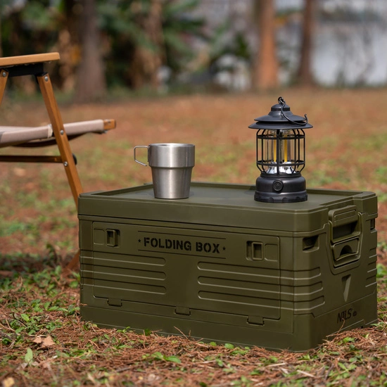 Składana skrzynia kempingowa z pokrywą NILS CAMP NCB4001 50L