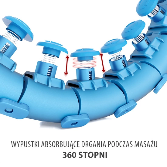 Hula hop z wypustkami, obciążnikiemi pasem HMS HHW01 niebieski