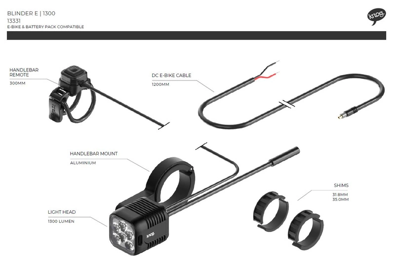 Lampka rowerowa przednia Knog Blinder E 1300 moc 1300 lm