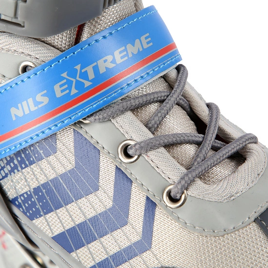 Łyżworolki dziecięce / młodzieżowe 4w1 NILS EXTREME NH18192 szaro / niebieskie