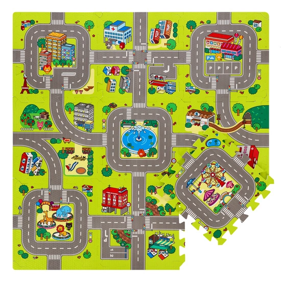 Mata dziecięca NILS FUN MD02 Puzzle cars