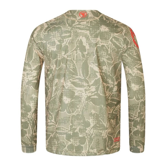 Koszulka rowerowa męska Endura Grid Floral L/S Printed LTD Tweed Green