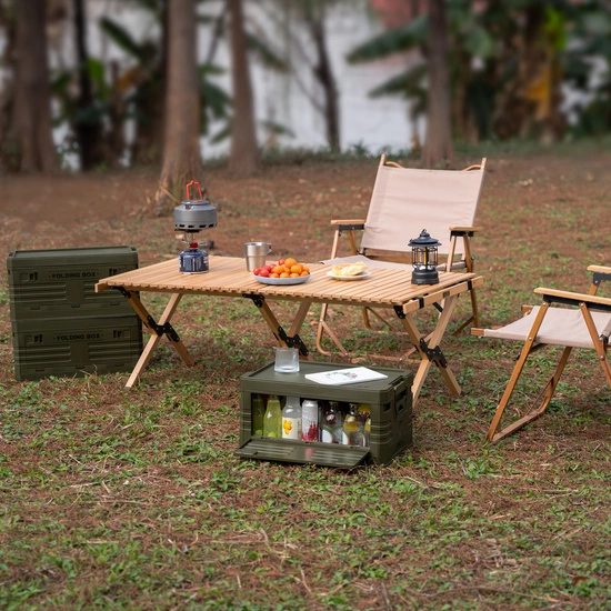 Składana skrzynia kempingowa z pokrywą NILS CAMP NCB4001 50L