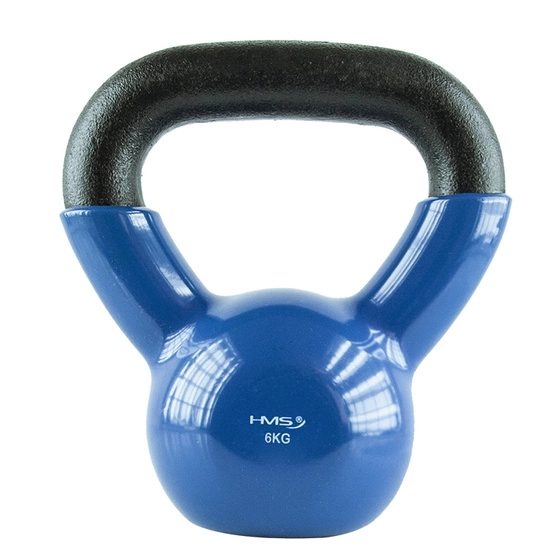 Kettlebell żeliwny pokryty winylem HMS KNV06 6 kg niebieski