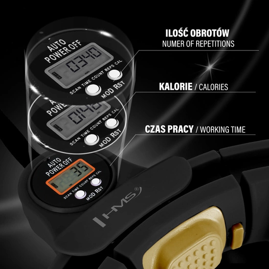 Hula hop z licznikiem HMS HHM13 NEW czarny / złoty