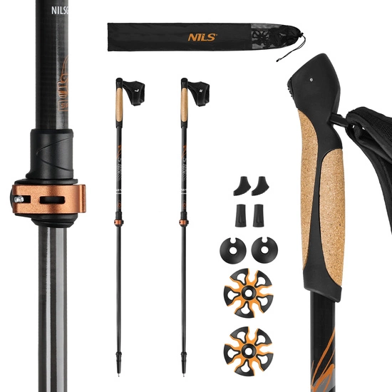 Kije Nordic Walking z włókna węglowego NILS NW8613
