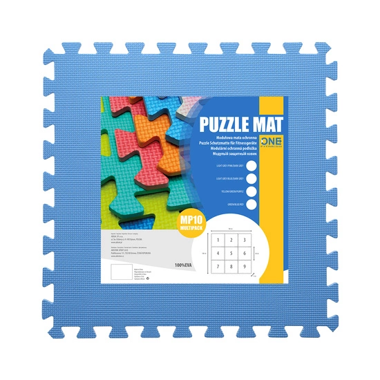Mata puzzle ONE FITNESS MP10 MULTIPACK 10 mm żółto - niebiesko - fioletowy