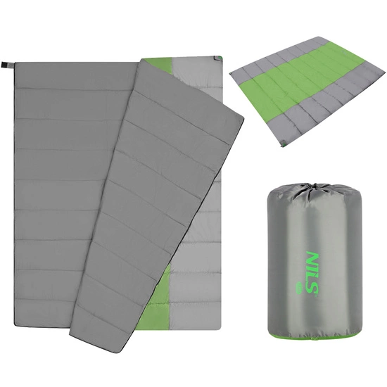 Śpiwór turystyczny NILS CAMP NC2011 szary / zielony podwójny