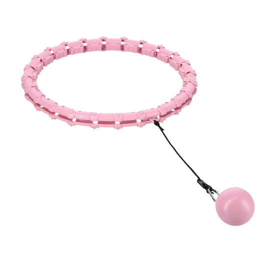 Hula hop z wypustkami, obciążnikiem i pasem HMS HHW02 light pink
