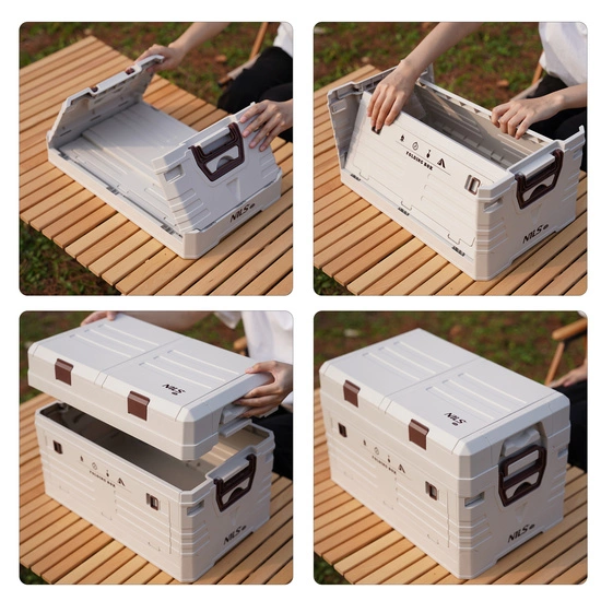 Składana skrzynia kempingowa z pokrywą NILS CAMP NCB4003 50L