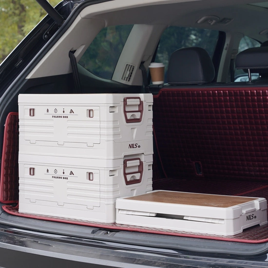 Składana skrzynia kempingowa z funkcją stołu NILS CAMP NCB4002 32L zielona