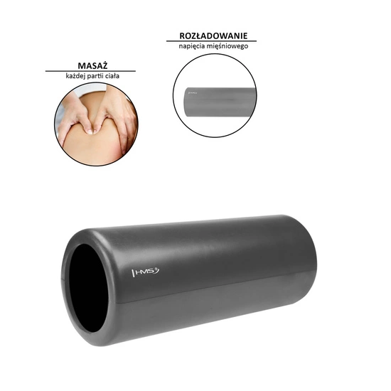 Wałek / roller fitness HMS FS111 33 cm grafitowo - czarny