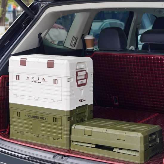 Składana skrzynia kempingowa z pokrywą NILS CAMP NCB4003 50L