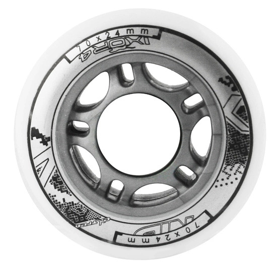 Zestaw kółek do rolek NILS EXTREME PU 70 x 24 białe