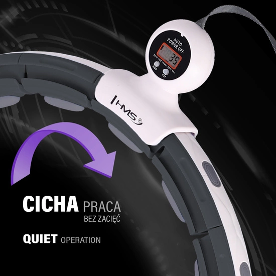 Hula hop z magnesem, obciążnikiem i licznikiem HMS HHM15 czarny