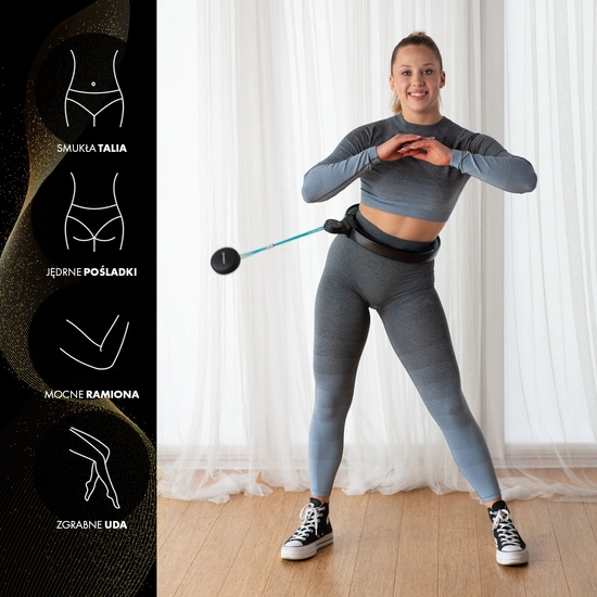 Hula hop z magnesami, obciążnikiem i licznikiem HMS HHM17 czarny - turkusowy