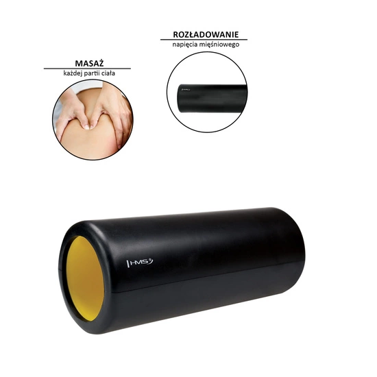 Wałek / roller fitness HMS FS111 33 cm czarno - żółty