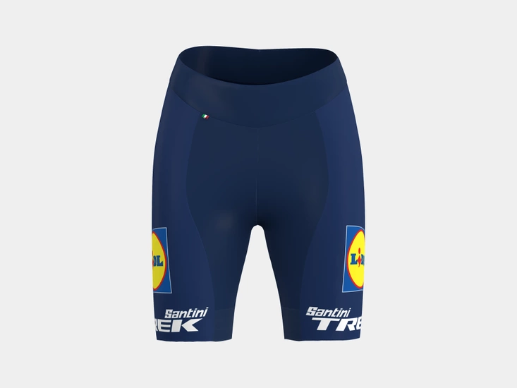 Spodenki rowerowe damskie Santini Lidl - Trek Replica Race z wkładką Blue