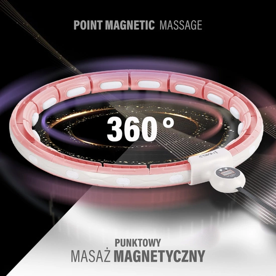 Hula hop z magnesem, obciążnikiem i licznikiem HMS HHM15 różowy