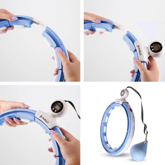 Hula hop z magnesem, obciążnikiem i licznikiem HMS HHM15 niebieski