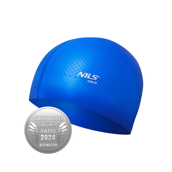 Czepek do pływania NQC dots NILS AQUA niebieski