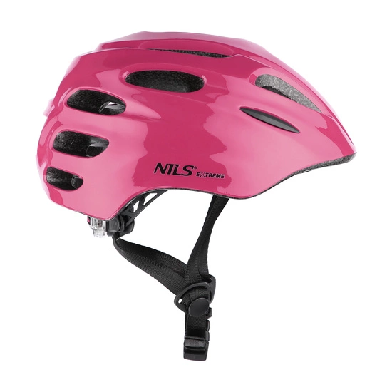 Kask rowerowy dziecięcy NILS EXTREME MTW01 Led różowy