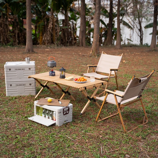 Składana skrzynia kempingowa z funkcją stołu 2w1 NILS CAMP NCB4002 50L