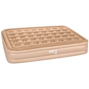 Materac dwuosobowy z pompką elektryczną NILS CAMP NC2808 King size 200 × 145 × 35 cm beżowy