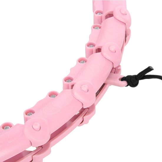 Hula hop z wypustkami, obciążnikiem i pasem HMS HHW02 light pink