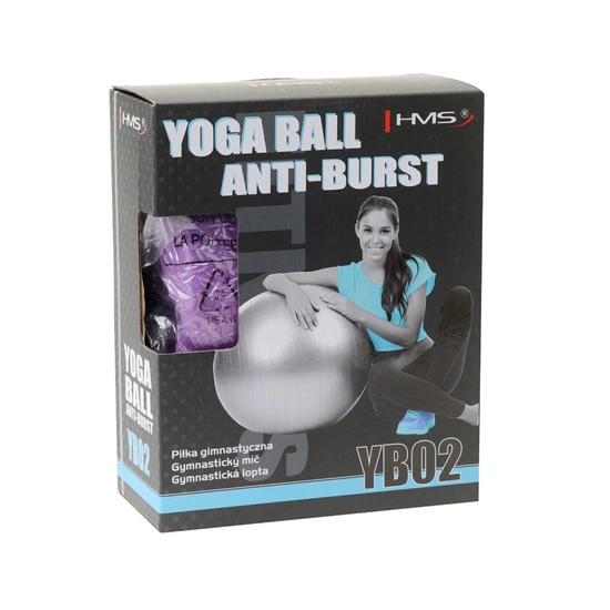 Piłka gimnastyczna anti - burst HMS YB02 65 cm fioletowa