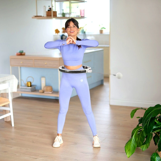 Hula hop z magnesami, obciążnikiem i licznikiem HMS HHM16 biały