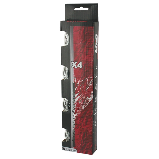 Zestaw kółek do rolek PU 72x24 82a NILS EXTREME białe