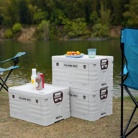 Składana skrzynia kempingowa z pokrywą NILS CAMP NCB4004 50L