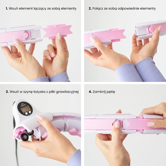 Hula hop z piłką grawitacyjną, licznikiem i pasem HMS HHW06 pink