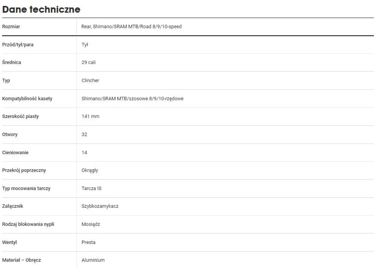 Koło tylne Bontrager Connection Boost Quick Release 6-Bolt Disc 29"