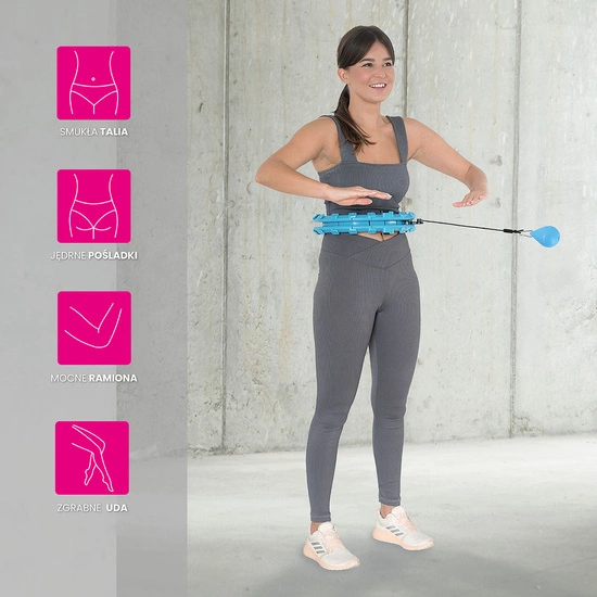 Hula hop z wypustkami, obciążnikiemi pasem HMS HHW01 blue