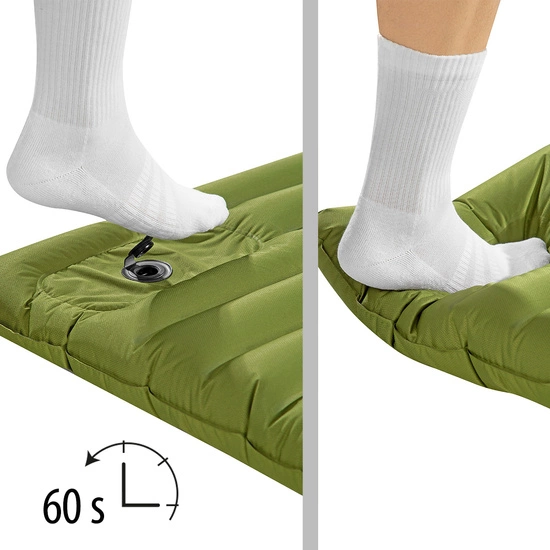 Mata samopompująca NILS CAMP NC4101 zielona z wbudowaną pompką