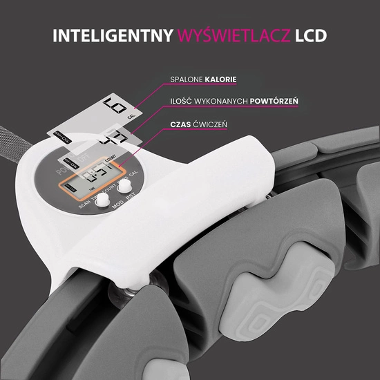 Hula hop z wypustkami, obciążnikiem i licznikiem HMS HHW06 czarny