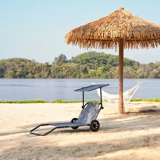 Leżak wypoczynkowy NILS NC3307 szary