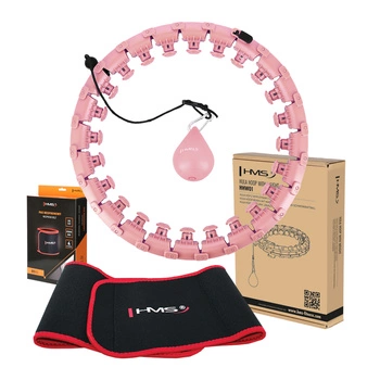 Hula hop z wypustkami, obciążnikiem i pasem HMS HHW01 pink