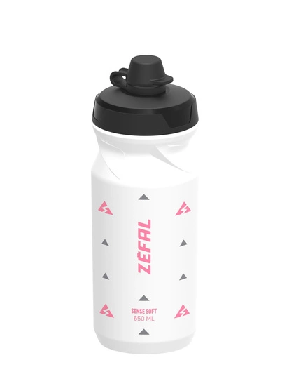 Bidon rowerowy Zefal Sense Soft No-Mud 650 ml white