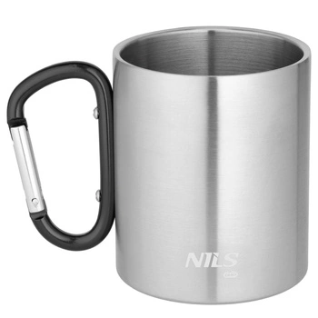 Kubek kempingowy z karabińczykiem NILS CAMP NC17110 330 ml czarny