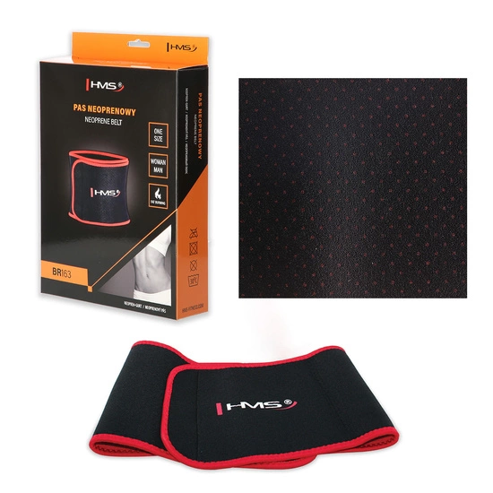 Pas na brzuch wyszczuplający HMS BR163 czarno - czerwony