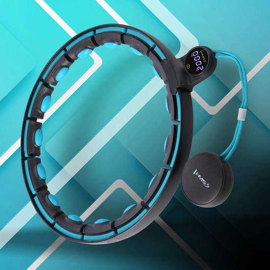 Hula hop z magnesami, obciążnikiem i licznikiem HMS HHM17 czarny - turkusowy