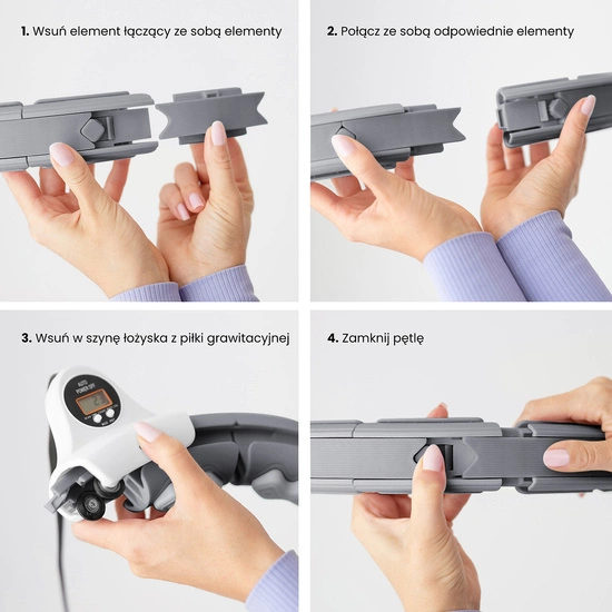 Hula hop z wypustkami, obciążnikiem i licznikiem HMS HHW06 czarny