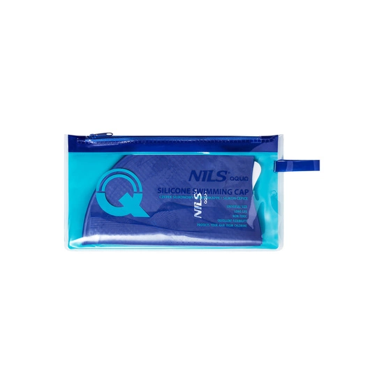 Czepek do pływania NQC dots NILS AQUA ciemnoniebieski