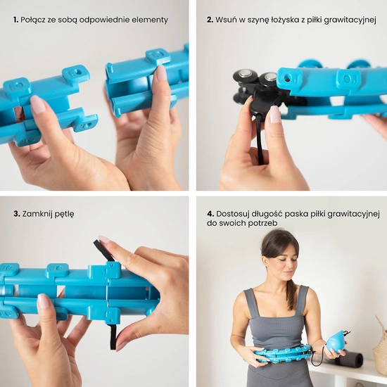 Hula hop z wypustkami i obciążnikiem HMS HHW01 niebieski