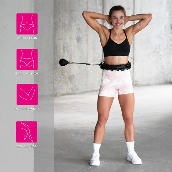 Hula hop z wypustkami, obciążnikiem i pasem HMS HHW01 czarny